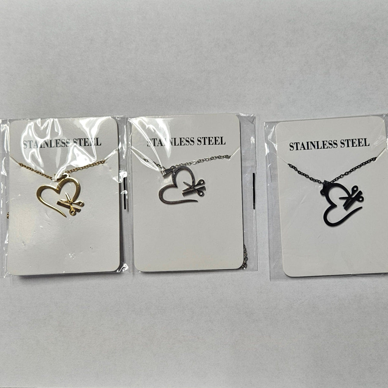 Stylist Heart Necklace with Shear and Comb