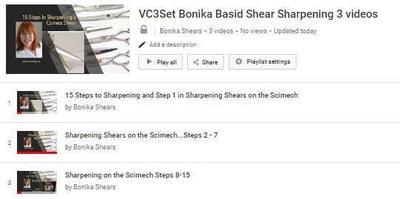 Bonika Official Basic Shear Sharpening Training -  3 videos - Bonika Shears