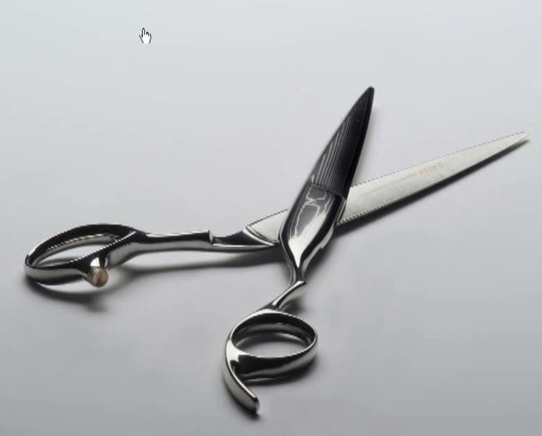 Shoto Shear with Japanese Damascus Tajyusou Steel - Bonika Shears